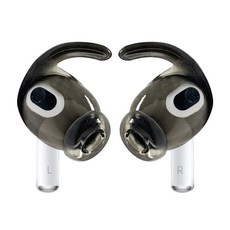 더조은셀러 에어팟 4 3 호환 샤크핀 커널형 라텍스 대중소 이어팁 2P, 에어팟4/3(공용)-다크클리어M, 1개