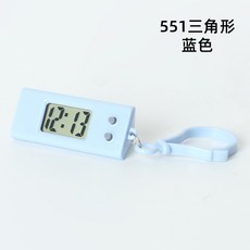 迷你電子鐘錶 附鑰匙扣 便攜式考試掛錶 顯示時間日期, 1個, 藍色