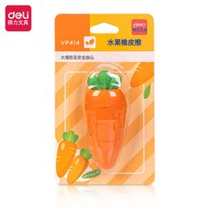 DIU 水果橡皮擦小學生專用巨無霸橡皮創意卡通可愛兒童胡蘿蔔無屑, 1個, 胡蘿蔔:如圖