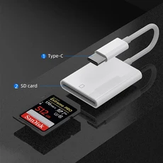 USB 유형 C 어댑터 TF SD 카드 리더기 메모리 Macbook Samsung Huawei Xiaomi 노트북, 03 Type-c SD