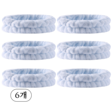 하루생활 극세사 세안 헤어밴드 세안밴드, 스카이, 6개