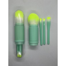 DFMEI 便攜伸縮多功能化妝刷腮紅有蓋四合一組合散粉套裝迷你眼影刷超軟, 四合一綠色:如圖, 1個