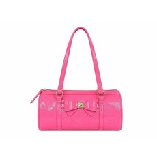 Juicy Couture For The Girls Roll Bag Glossy Barrel Shoulder Handbag with Bow Detail Women's Top