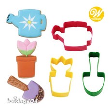 Wilton 惠爾通 餅乾切模 花園工具3款 園藝造型 (澆水器 盆栽 圓鍬) WT2308-0094, 1個, Multi-color