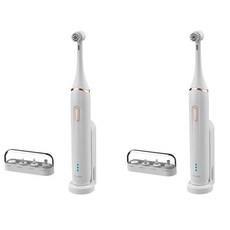 【未來實驗室】Ultraclean 電動旋轉潔牙組 (2入組) - 四種刷頭 清潔牙刷 家用便攜式, 1個, 2入組(白色+2台)
