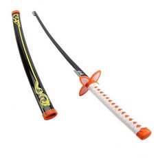 귀멸의 칼날 일륜도 코스프레 스틸 칼 탄지로 젠이츠 시노부 기유 애니, 스틸 블레이드 104CM, 1개, 시노부 검정