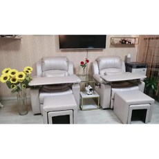 전동 네일샵 스툴 체어 1인용 속눈썹 쇼파 리클라이너, 수동 속눈썹 아트 + 네일 플레이트, 펄 화이트 내마모성 호흡 피부