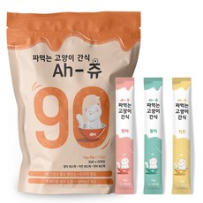 아츄 헤어볼 방지 짜먹는 고양이간식 3가지맛 90p, 1개, 1.35kg, 연어 30p + 닭고기 30p + 참치 30p