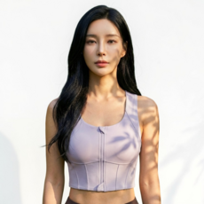 마린웨이브 엘라스틴 앞지퍼 스포츠 요가 헬스 운동 나시 브라탑