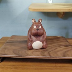 實木向日葵音樂盒擺件, 鼠少爺烏檀木8cm