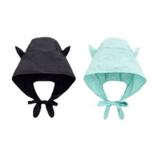일상채움 등산 러닝 고양이 귀 경량 햇빛 가리개 모자 1+1, 블랙+민트