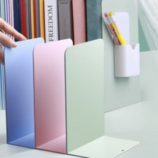철제 북엔드 데스크 사무실 튼튼한 책 지지대 칸막이 책받침 고정식 액세서리 거치대 정리대 받침대 책꽂이, 파스텔 그린2P