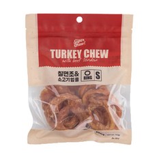 슈퍼츄 터키츄 칠면조와 소고기 힘줄 10개입 강아지 간식, 110g, 1개