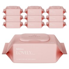 베베앙 러블리 핑크 물티슈 대용량 캡형 아기물티슈, 10개