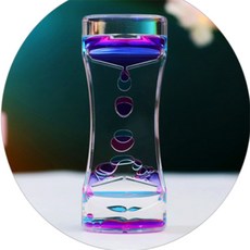 윌리마켓 컬러 오일 모래시계 인테리어장식, 블루핑크