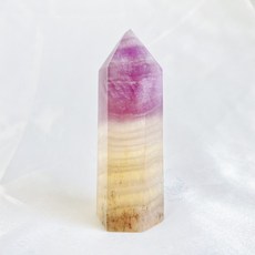 ₍мσσи_нασ ᙏ̤̫͚ 橘61 螢石柱 共生軟猛礦 日系暖太陽 帶彩虹光 黃螢石 紫螢石, 1個