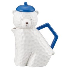 sun art 貝雷帽熊一人茶具組, 1個, 白色