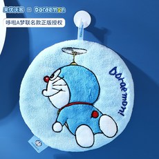 哆啦A夢 擦手巾 珊瑚絨 吸水 速乾, 1個, 飛行哆啦 藍色