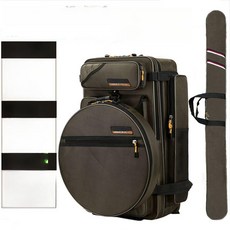 좌대가방 큰 중층 배낭 멀티 민물 민물용 다기능 낚시 70cm 2단 낚시 의자 가방, 70cm (메인가방+라운드가방+낚싯대가방)