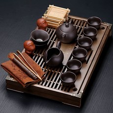 중국전통자사호 찻주전자 보이차 다기세트 다기 자사호, C. 자주색 점토 차 세트