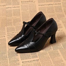 다중성 여성용 봄 가을 펌프스 일자 구두 데일리 캐쥬얼 하이힐 6cm굽 26bg01jj
