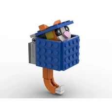 MOC 벽돌 키 체인 거치대 특이한 어린이 장난감 조립 모델 장식 DIY 걸이 링 건설 도시 빌딩 블록, 01 blue orange cat