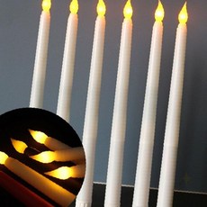 전자식 테이퍼 캔들 스틱형 조명 실내 장식 인테리어 분위기 연출 안전 조명 기구, 화이트