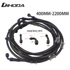 오토바이 블랙 브레이드 호스 AN3 유압 클러치 튜브 마스터 실린더 라인 surron yamaha keeway Pitbike crf, 19 Three joints 600mm