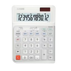 CASIO 卡西歐 DE-12E 計算機 12位數 人體工學 黑白雙色, 白色, 1個