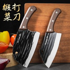 菜刀 菜刀家用鍛打鋒利切肉刀廚房刀具廚師殺魚專用刀切片刀圓頭小菜刀 DIQB, 1個, 60°以上,15.8cm【廚房好幫手】鍛打小菜刀