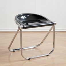 모던 폴딩 체어 카페 아크릴 서재 접이식의자, 1인용, 검정색