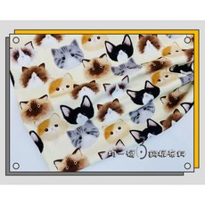 DIY貓咪布料 - 可愛大頭貓 毛絨絨喵喵 灰色虎斑喵 小橘喵 - 棉質手作拼布 (幅寬110CM), 1個