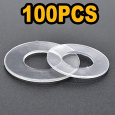 검정색/투명 PVC 하드 와셔 뻣뻣한 플라스틱 원형 평면 고온 저항 충격 방지 또는 누출 절연 가스켓, 13 M2.5x5mmx0.5mm, 05 Transparent (100PCS)