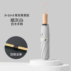 32骨雙龍骨黑膠防曬晴雨兩用傘 駝青色
