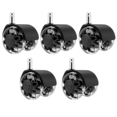 매드니스 프리미엄 무소음 의자바퀴 광폭 1세트, 5개, 블랙 더블