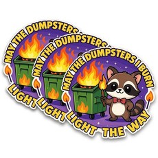 세트 쓰레기 스티커 재미있는 동물 너구리 귀여운 트럭 쓰레기 타로 카드 방수 7.6cm(3인치) 다이컷 비닐 데칼 책 물병 노트북 휴대폰 엄마 아빠 친구 동료용 2282, May the Dumpsters I Burn Light