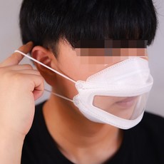 입 투명 립 마스크/선생님 강사 연예인 입보이는 뚫린_35fgjyuea, 사각형 블랙, 1