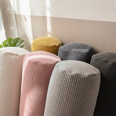 누빔 피그먼트 광목 원형 바디필로우, 아이보리
