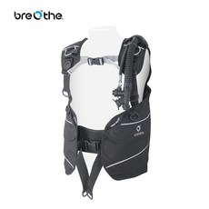 breOthe 潛水浮力調整裝置 BCD 背心式設計，舒適耐用，多口袋配件攜帶方便, 黑