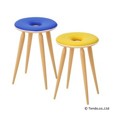 Kenelephant 天童木工家具模型 扭蛋 轉蛋 椅子 模型, 1個, Ring stool 藍 / 黃