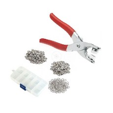 의류수선 스냅단추 부착공구 펀치기 옷수선 리폼도구 단추세트 대량구성 보관함 포함, 1개, 펀치+실버단추100P