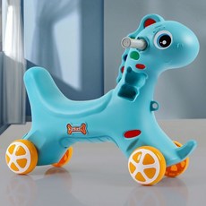 DFMEI 手推扭扭車兒童滑行車可坐玩具車1到4音樂搖擺車寶寶防側翻助步車, 1個, 藍搖馬【無音樂+單滑行】**