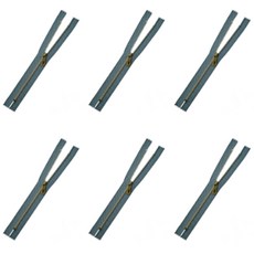 CRB 005 탐나요 빈티지 3호 니켈 지퍼 메탈 철 바지 가방 파우치 지퍼, 1세트, 그레이20cmX6개