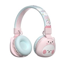 卡通兒童頭戴式藍牙耳機 85dB安全音量 無線可折疊 TF卡播放 學生學習耳機, 天王貓