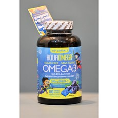 AquaOmega 兒童DHA軟糖 藍莓味 60粒 - 促進腦部發育，提升學習力, 1個