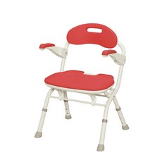 【海夫健康生活館】日本安壽 FS型 扶手可掀 收摺自行站立 淋浴椅 護理洗澡椅 紅色(HEFN-4), 1個