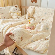 수스존 사계절 프리미엄 순면 이중 거즈 차렵이불