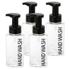 로맨틱노벰버 거품용기 사각 500ML, 사각 투명(블랙캡)/모던블랙(세로) 3P