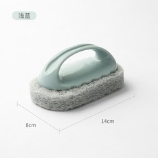台灣發貨 統編 限時下殺 實用好物家用瓷磚清潔刷北歐廚房帶手柄海綿擦多功能素色浴缸竈臺百潔刷, 北歐藍, 1個