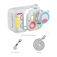 Insta360 Go Ultra용 aMagisn 실리콘 케이스 탈부착 가능한 렌즈 캡 및 스트랩 액세서리가 포함된 다채로운, 01 For Insta360 GoUltra, 02 Gray